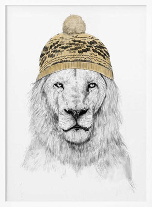 Tablou înramat „Winter Lion” de Balazs Solti