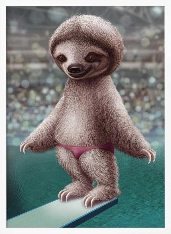 Tablou înramat „SLOTH THE DIVER” de Adam Lawless