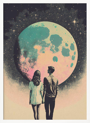 Tablou înramat „Lunar Lovers' Journey” de Treechild