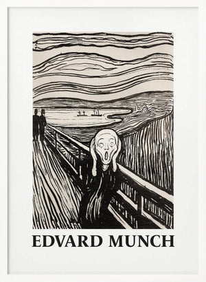 Tablou înramat „Skriet- The Scream - Monochrome Version” de Edvard Munch