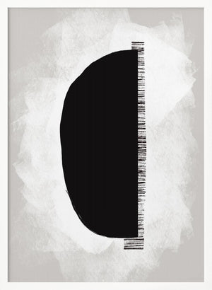 Tablou înramat „Black Shape Against A Textured White Background” de uplusmestudio