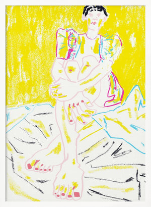 Tablou înramat „The Girl In The Yellow Dress” de Francesco Gulina