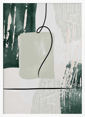 Tablou înramat „Abstract Shapes in Green-3” de Sally Ann Moss