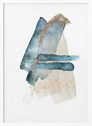 Tablou înramat „Atlantic Blue Abstract-3” de Sally Ann Moss