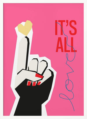 Tablou înramat „It's All Love Hand Pink” de Frances Collett