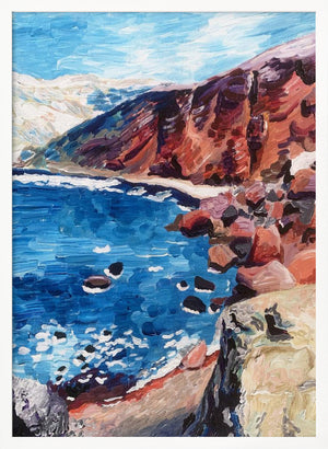 Tablou înramat „Red Sand Beach” de Pauline Wegman | Key and Sea Creative