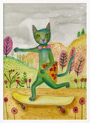 Tablou înramat „Pizza Cat” de Sharyn Bursic