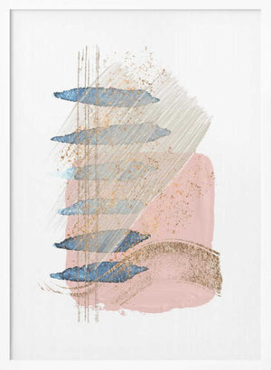 Tablou înramat „Soft Pink Blue 1” de Sally Ann Moss