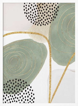 Tablou înramat „Calm green- 4” de Sally Ann Moss