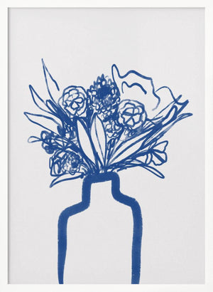 Tablou înramat „Blue Vase Bouquet” de Athene Fritsch