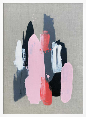 Tablou înramat „Pink Black and Grey 1” de Alyson Storms
