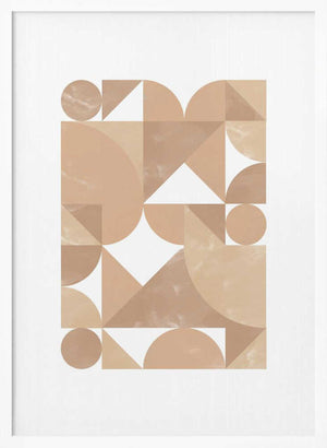 Tablou înramat „Beige Geometric Art” de Melloi Art Prints