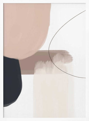 Tablou înramat „Abstract Beige Black Art” de Melloi Art Prints