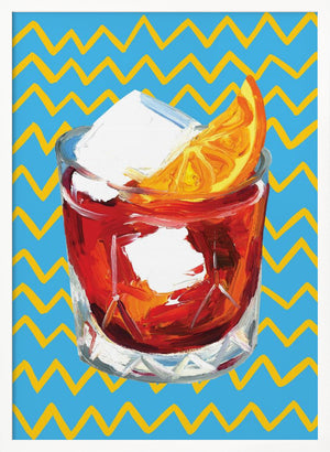 Tablou înramat „Negroni Blue” de Alice Straker