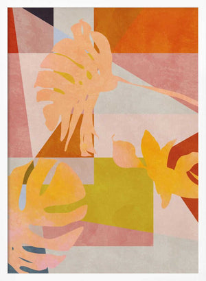 Tablou înramat „Organic Bauhaus Geometry Leaves” de Ana Rut Bre