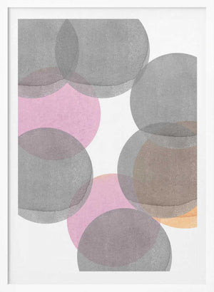 Tablou înramat „Gray Pink Circles Ii” de Louise van Terheijden
