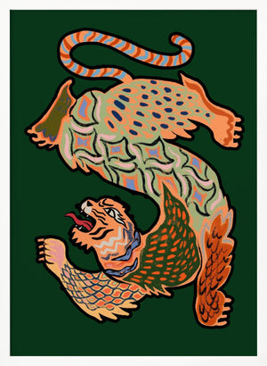 Tablou înramat „Asiantiger Green” de Arty Guava