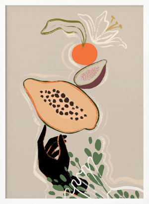 Tablou înramat „Balancing Fruits” de Arty Guava