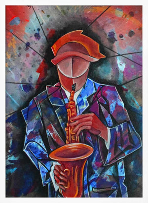 Tablou înramat „Sax Jazz Man” de Ricardo Maya