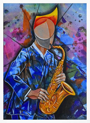 Tablou înramat „Jazz sax man” de Ricardo Maya