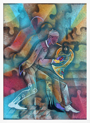 Tablou înramat „Musician in trance” de Ricardo Maya