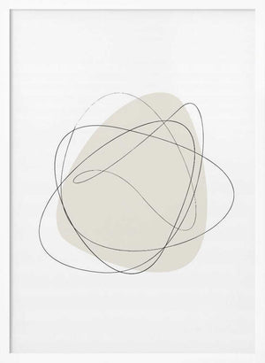 Tablou înramat „Beige Circles” de Oju Design