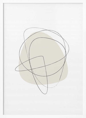 Tablou înramat „Beige Circles” de Oju Design
