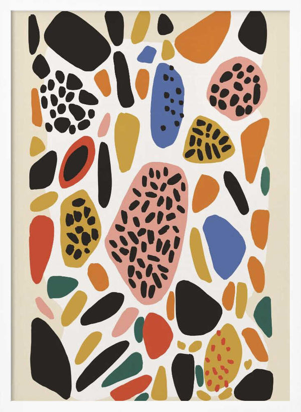 Tablou înramat „Vibrant Pebble Mosaic” de Treechild