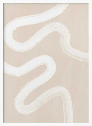 Tablou înramat „Beige One Line Drawing” de Elena Ristova