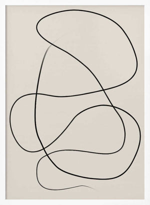 Tablou înramat „Swirling One Line Art” de Elena Ristova