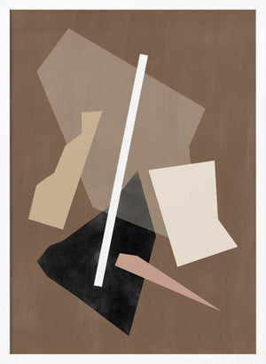 Tablou înramat „Brown Paper Cuts Painting” de Elena Ristova