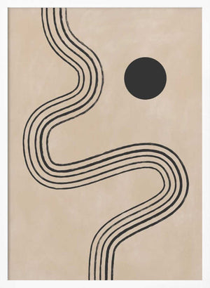 Tablou înramat „Curves and Sphere” de Elena Ristova