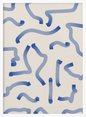 Tablou înramat „Blue Meandering Paths” de Elena Ristova