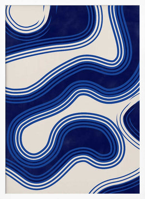 Tablou înramat „Blue Wave Patterns” de Elena Ristova