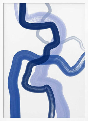 Tablou înramat „Fluid Blue Brushstrokes” de Elena Ristova