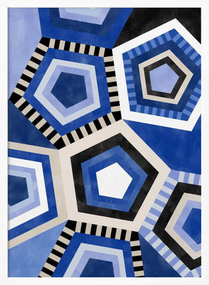 Tablou înramat „Geometric Pattern With Hexagonal Shape” de Elena Ristova