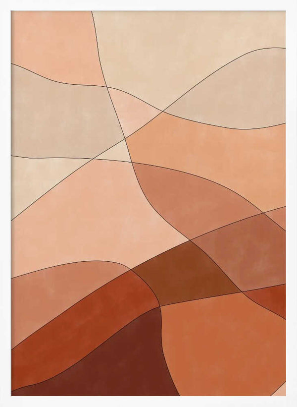 Tablou înramat „Flowing Lines And Warm Earth Tones” de Elena Ristova