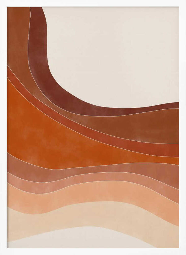 Tablou înramat „Layered Bands In Earthy Tones” de Elena Ristova