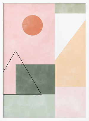 Tablou înramat „Pastel Tones With Minimalist Shapes” de Elena Ristova