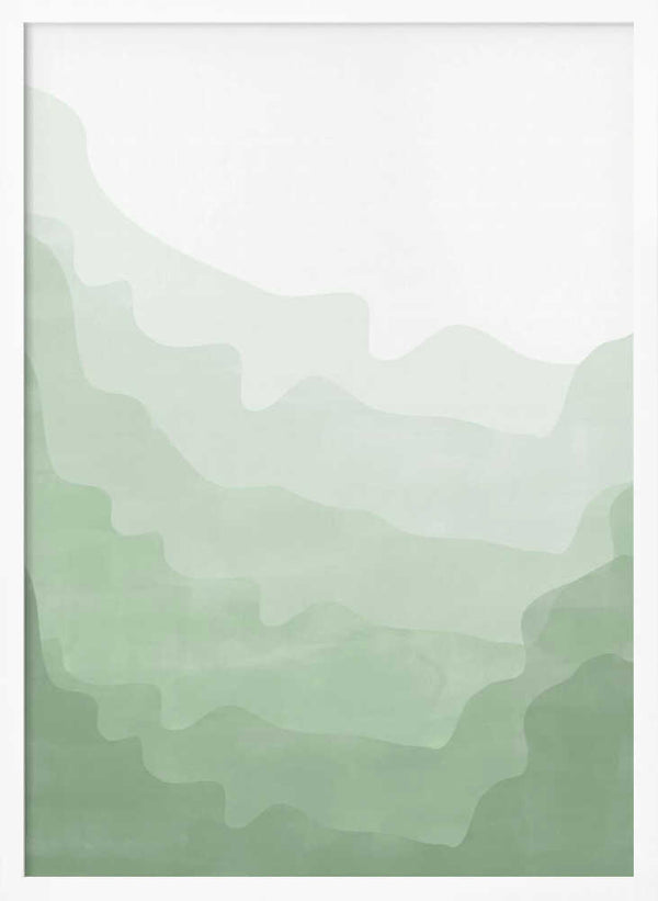 Tablou înramat „Emerald Wave Scape” de Elena Ristova