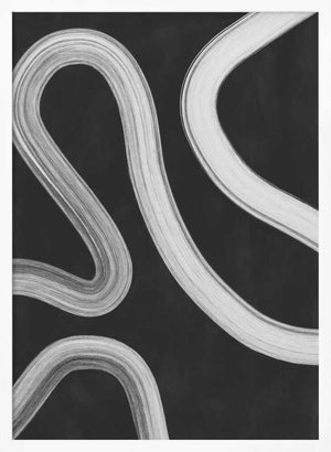 Tablou înramat „Curved Monochrome Paths” de Elena Ristova