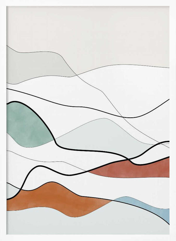 Tablou înramat „Flowing Horizons” de Elena Ristova