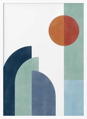 Tablou înramat „Geometric Shapes With A Minimalist Design” de Elena Ristova