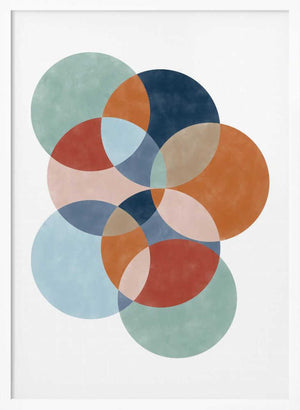 Tablou înramat „Colorful Overlapping Circles” de Elena Ristova
