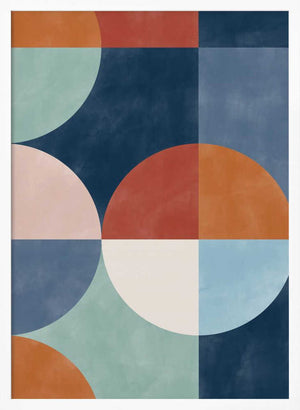 Tablou înramat „Geometric Shapes With Bold Circles” de Elena Ristova