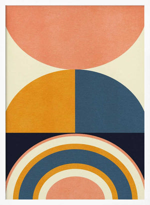 Tablou înramat „Rainbow Plus Shapes  Blue Mustard10” de Ana Rut Bre