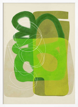 Tablou înramat „Painted Lines Green Tan 4 Kopie” de Ana Rut Bre