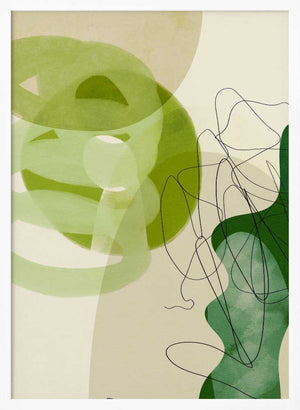 Tablou înramat „Painted Lines Green Tan 3 Kopie” de Ana Rut Bre