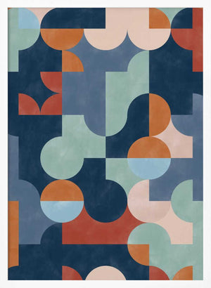 Tablou înramat „Geometric Abstract With Vibrant Colors” de Elena Ristova
