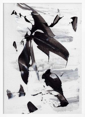 Tablou înramat „Monochrome Dynamic Brushstrokes” de uplusmestudio
